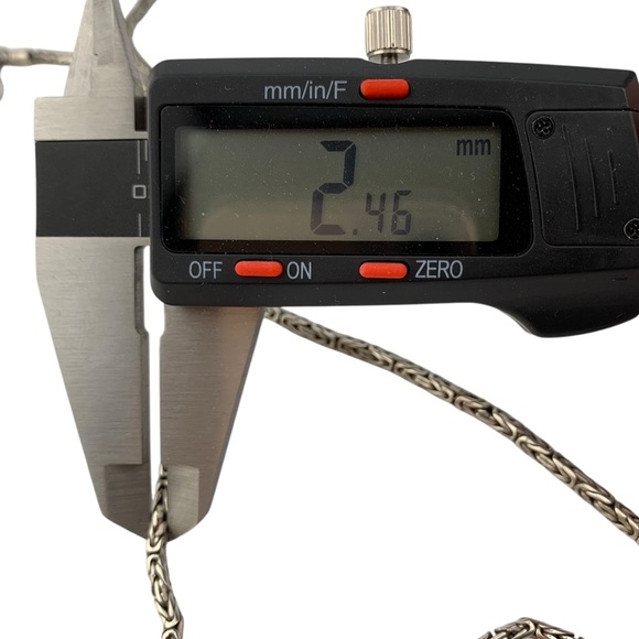 Sterling Silver Byzantine link necklace 24" Bali Style hook clasp Vintage - Picture 5 of 7